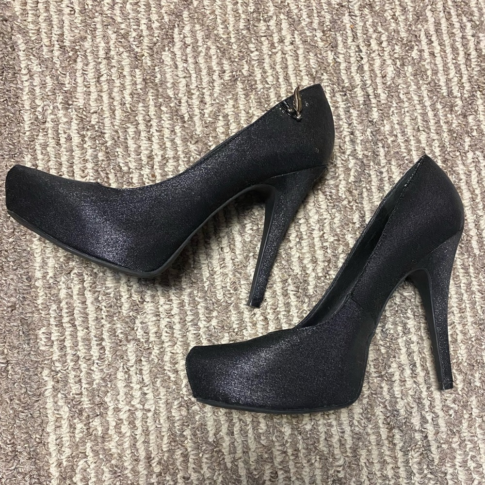 Glitter black stilletos